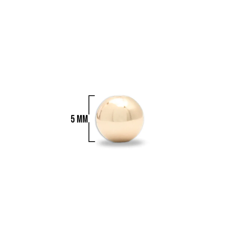 Balín Liso Oro Laminado 18K 5MM