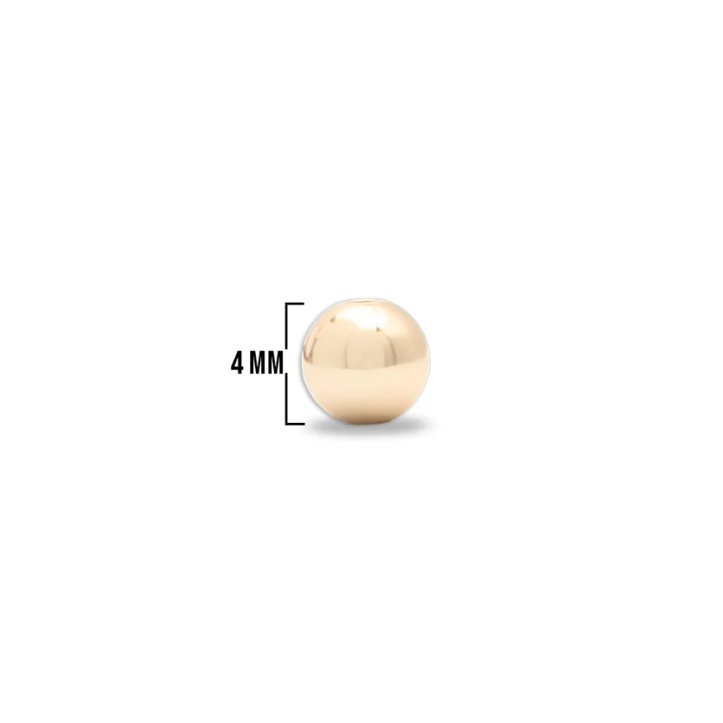 Balín Liso Oro Laminado 18K 4MM