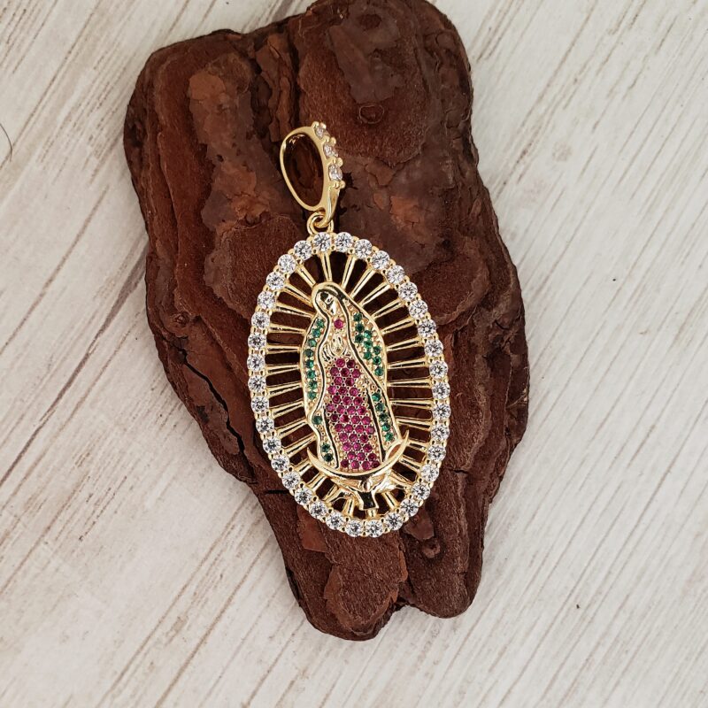 Dije Virgen Guadalupe Swarovski Circonias - Imagen 4