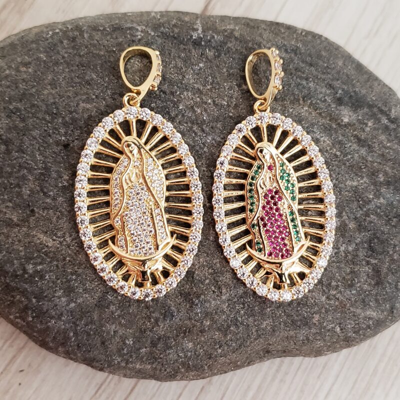 Dije Virgen Guadalupe Swarovski Circonias - Imagen 2